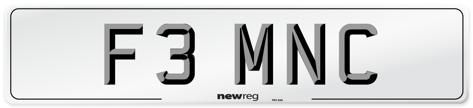 F3 MNC Number Plate from New Reg